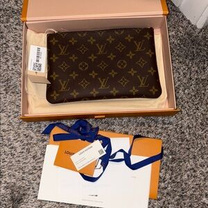 Louis Vuitton Brown and Gold M Pouch Clutch